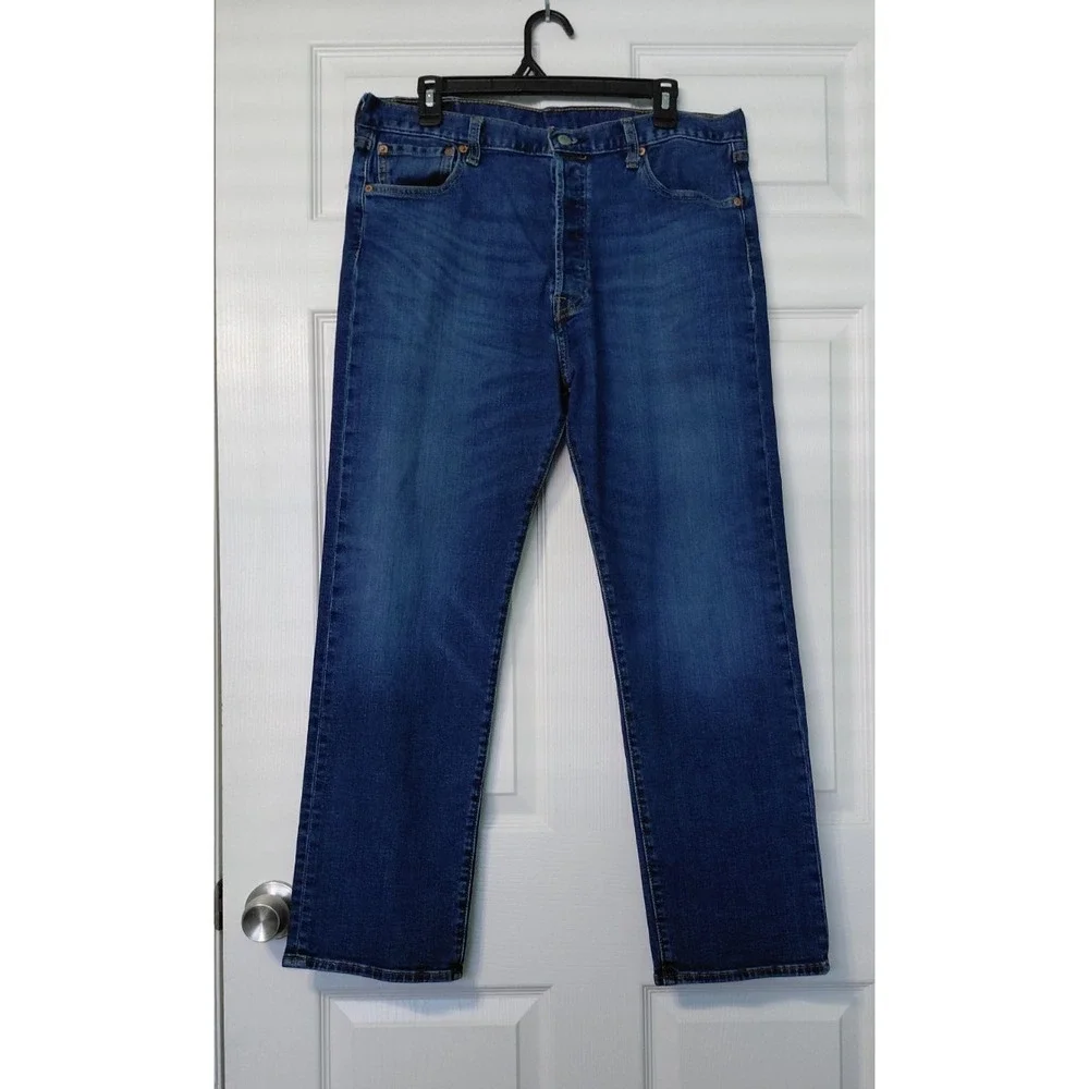 Levis 501 Denim Jeans Button Fly 36X30 Blue 5 Pocket Straight Leg Cotton Western